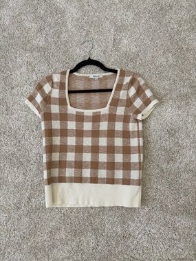 Madewell Checkered Short-Sleeve Sweater Too